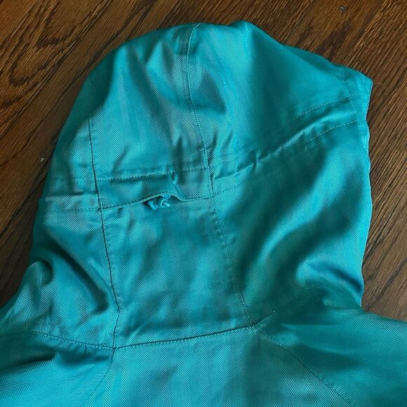 Burton Ginger DRYRIDE Snowboard Jacket Womens L Teal Herringbone Fleece Lined - Picture 3 of 14